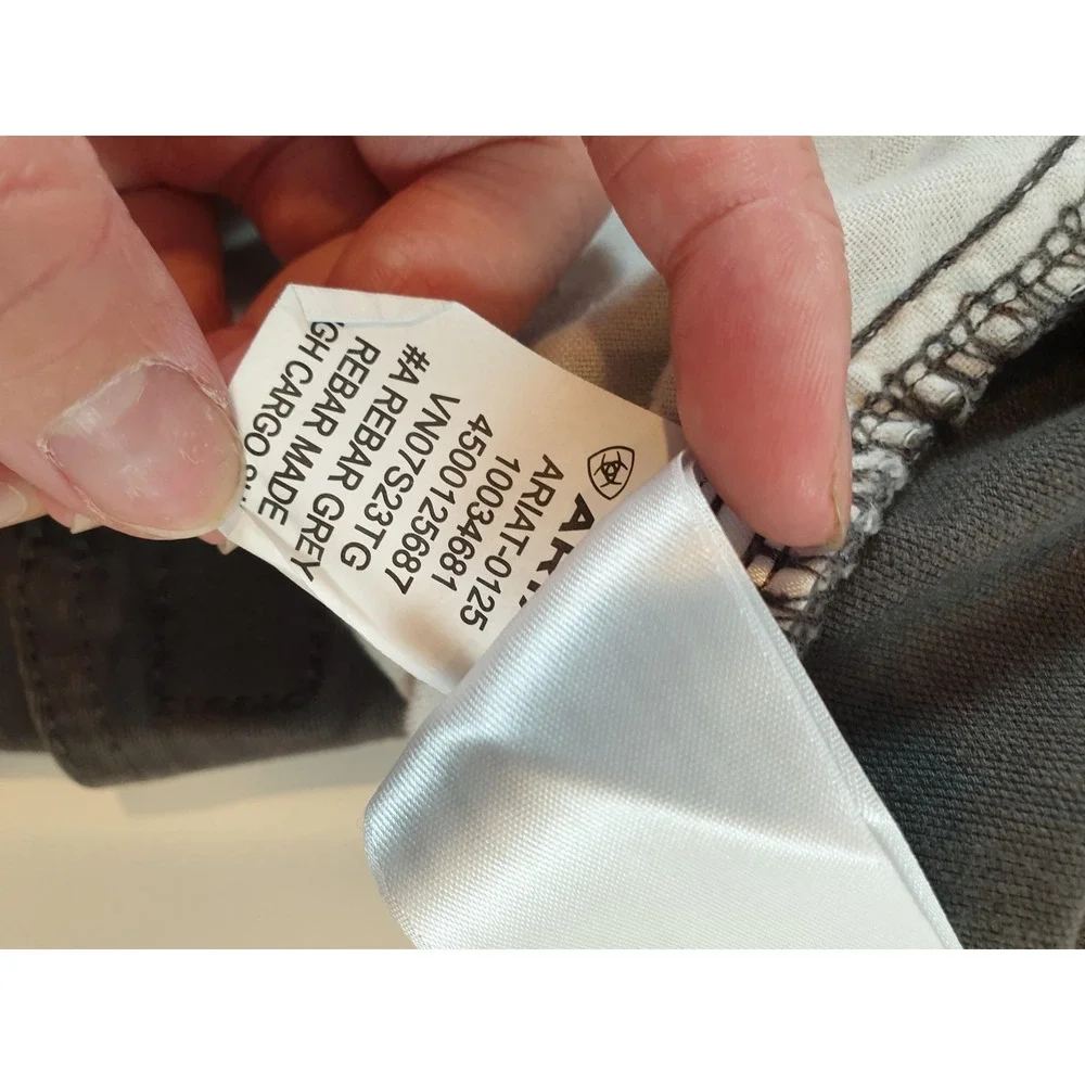 Ariat Rebar Cargo Shorts Mens 42 Gray M4 Relaxed Utility Workwear Cotton Blend - Picture 6 of 16